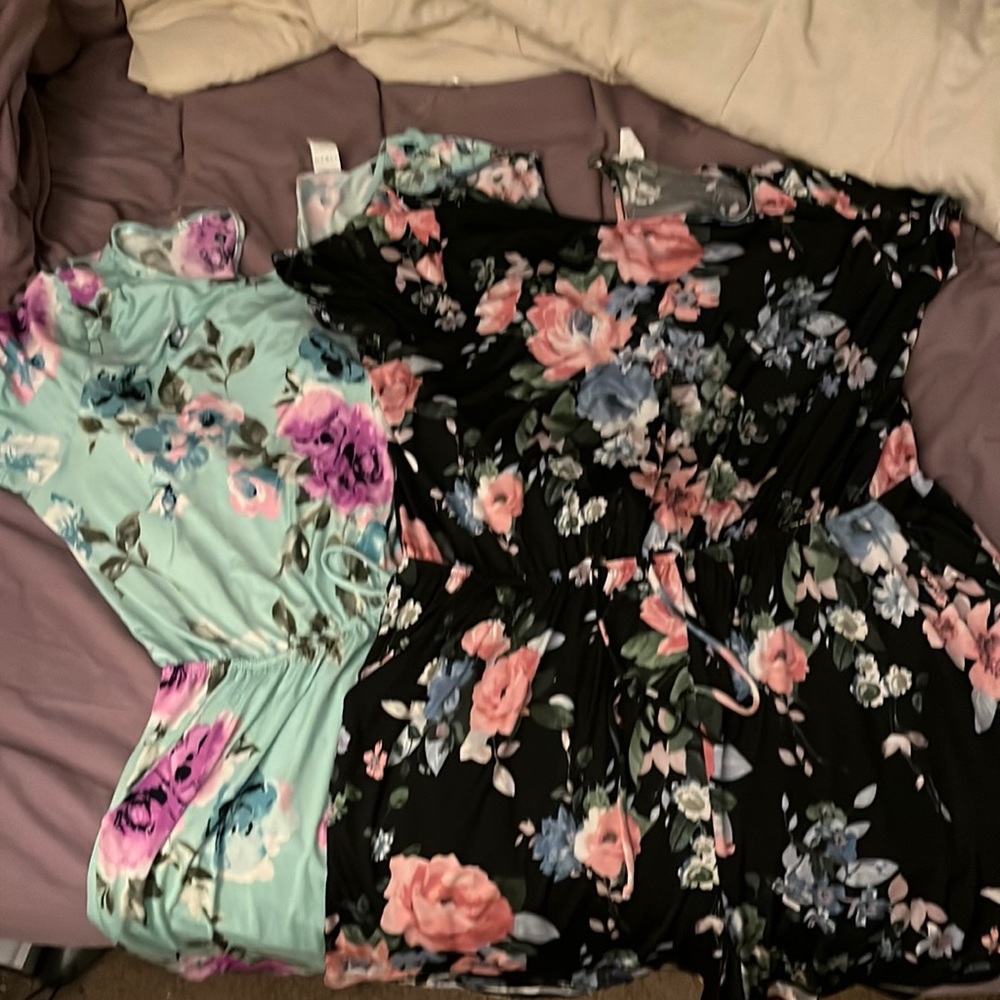 NWOT Floral Rompers